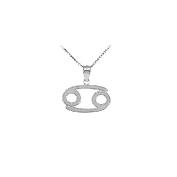 Cancer Zodiac Pendant Necklace in Sterling Silver