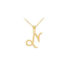 Capricorn Zodiac Pendant Necklace in 9ct Gold