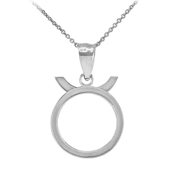 Taurus Zodiac Pendant Necklace in 9ct White Gold