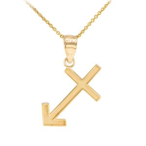 Sleek Sagittarius Zodiac Pendant Necklace in 9ct Gold