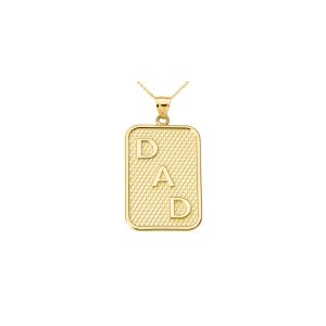 Men's Dad Pendant Necklace in 9ct Gold