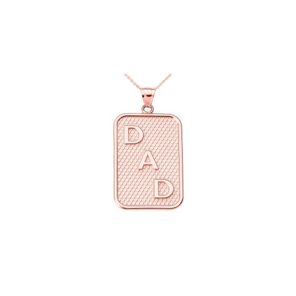 Men's Dad Pendant Necklace in 9ct Rose Gold