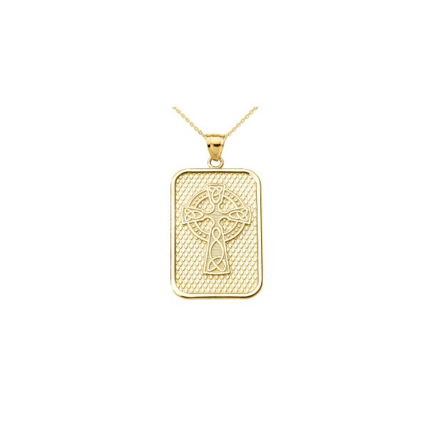 Celtic Cross Trinity Knot Pendant Necklace in 9ct Gold