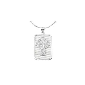 Celtic Cross Trinity Knot Pendant Necklace in Sterling Silver