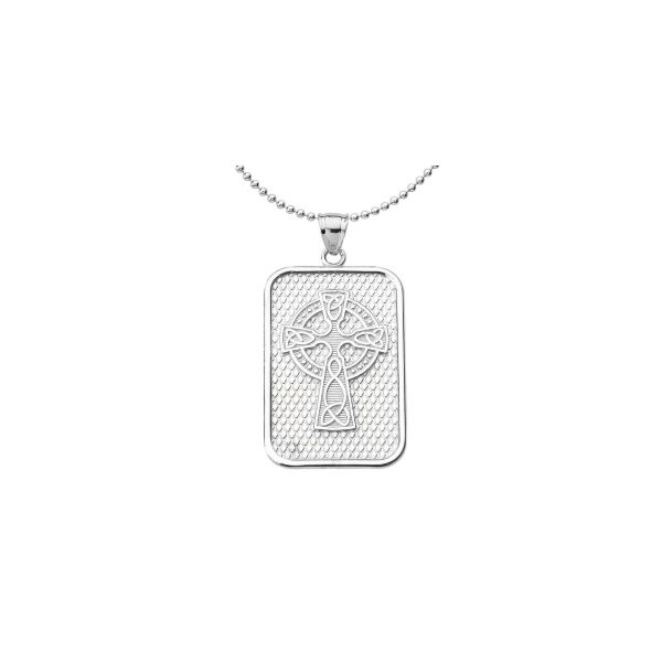 Celtic Cross Trinity Knot Pendant Necklace in Sterling Silver