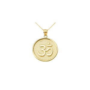 Men's Om Pendant Necklace in 9ct Gold