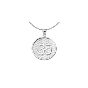 Men's Om Pendant Necklace in Sterling Silver