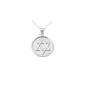 Star of David Pendant Necklace in 9ct White Gold