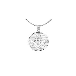 Men's Masonic Pendant Necklace in Sterling Silver