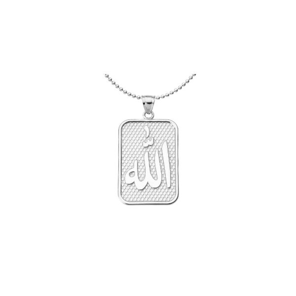 Men's Allah Pendant Necklace in Sterling Silver