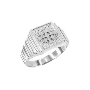 Men's Jerusalem Cross Ring in Sterling Silver