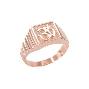 Men's Om Ring in 9ct Rose Gold