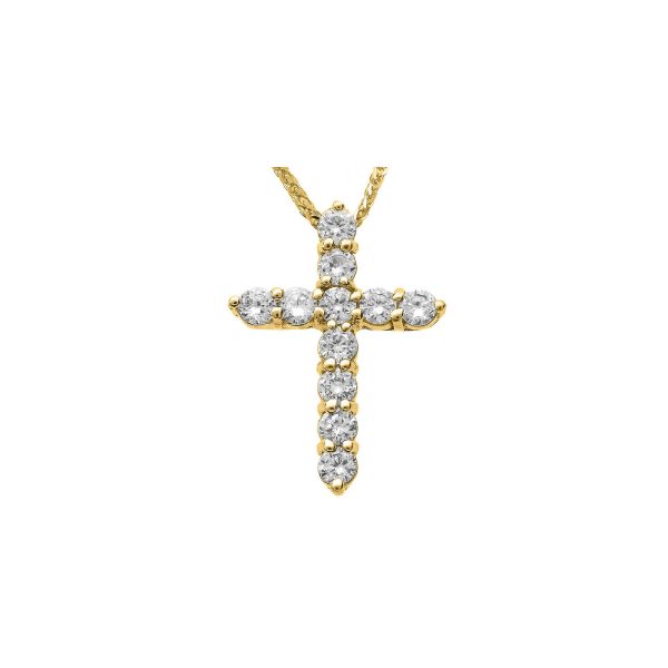 Diamond Statement Embellished Cross Pendant Necklace in 9ct Gold