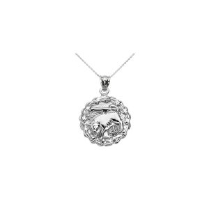 Taurus Zodiac Pendant Necklace in Sterling Silver