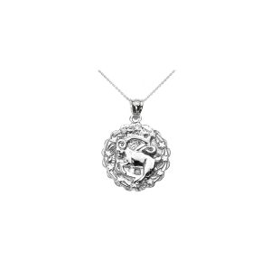 Capricorn Zodiac Pendant Necklace in Sterling Silver