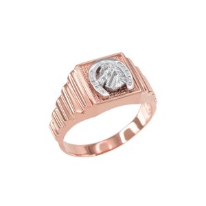 Men's Ring in 9ct Two-Tone Rose Gold