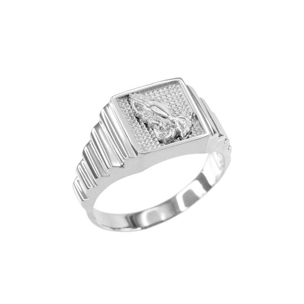 Men's Praying Hands Ring in Sterling Silver