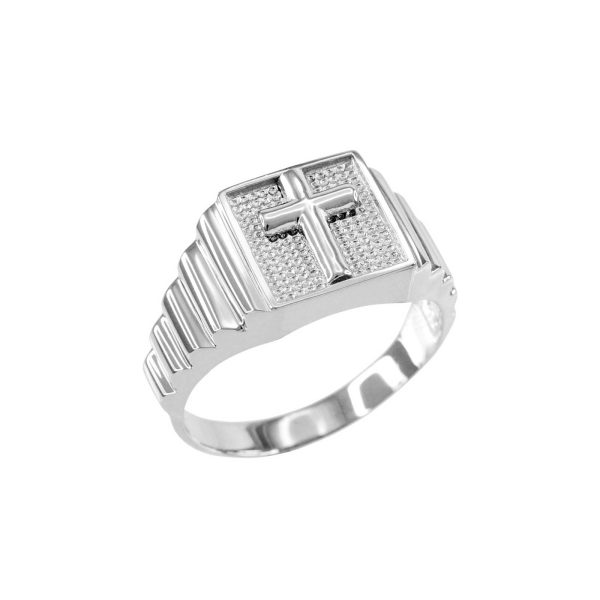 Men's Cross Ring in Sterling Silver