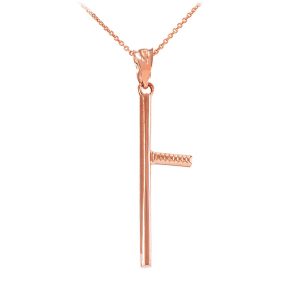 Men's Police Nightstick Baton Pendant Necklace in 9ct Rose Gold