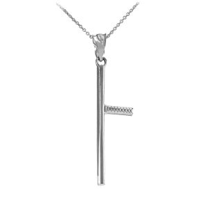 Men's Police Nightstick Baton Pendant Necklace in Sterling Silver