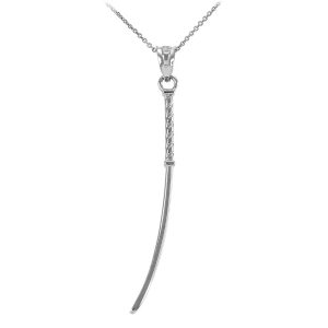 Men's Katana Pendant Necklace in Sterling Silver, Large