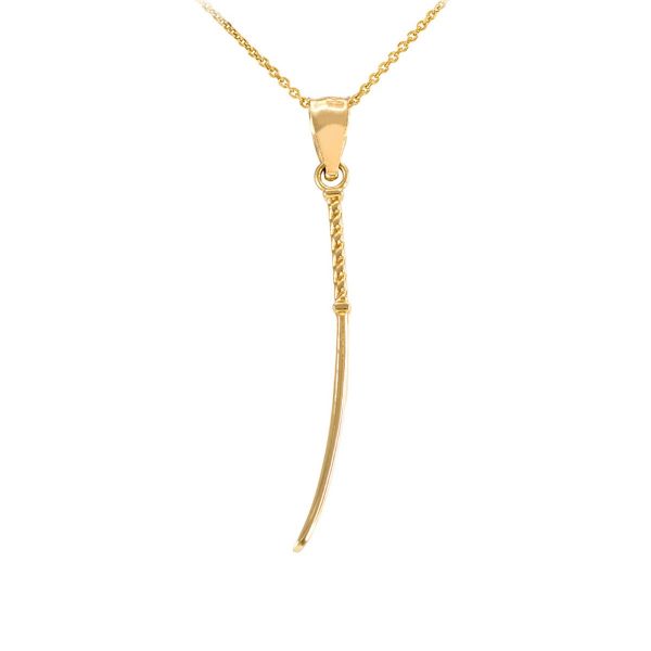 Men's Katana Pendant Necklace in 9ct Gold