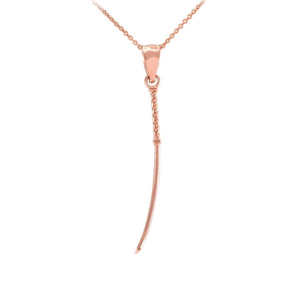 Men's Katana Pendant Necklace in 9ct Rose Gold