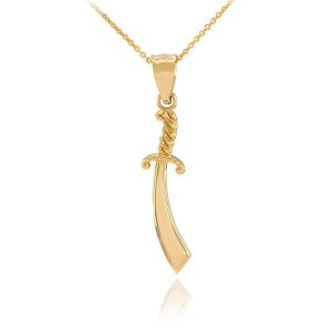 Men's Scimitar Pendant Necklace in 9ct Gold