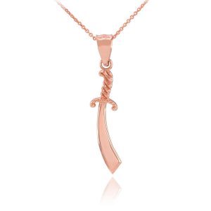 Men's Scimitar Pendant Necklace in 9ct Rose Gold