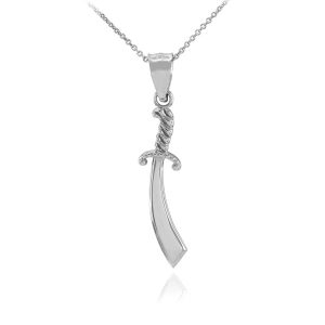 Men's Scimitar Pendant Necklace in Sterling Silver