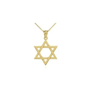 Men's Star of David Medium Pendant Necklace in 9ct Gold