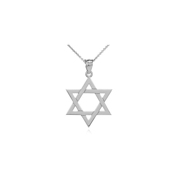 Star of David Medium Pendant Necklace in Sterling Silver