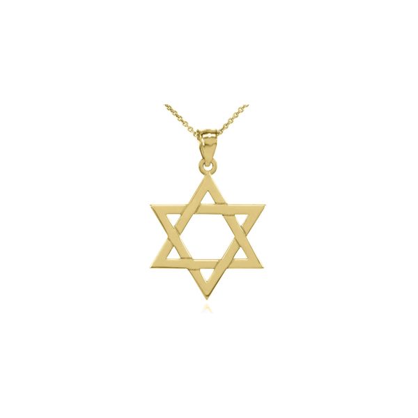 Star of David Large Pendant Necklace in 9ct Gold