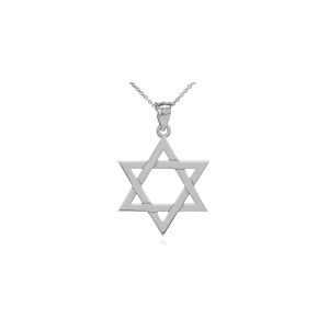 Men's Star of David Large Pendant Necklace in Sterling Silver