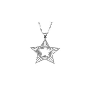 Celtic Precision Cut Star Pendant Necklace in Sterling Silver