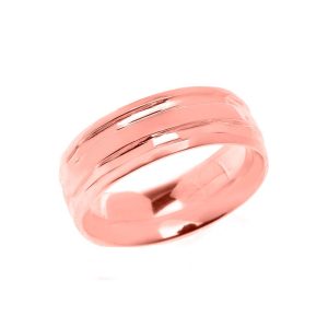 Stackable Comfort Fit Modern Wedding Ring in 9ct Rose Gold