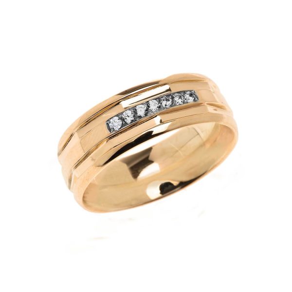 Diamond Layered Embellished Wedding Ring, 0.12 ct in 9ct Gold