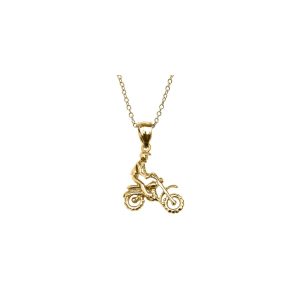 Men's Off-Road Mountain Bike Pendant Necklace in 9ct Gold