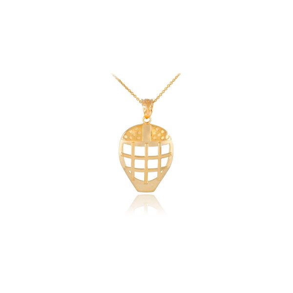 Men's Hockey Mask Pendant Necklace in 9ct Gold