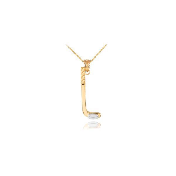 Men's Hockey Pendant Necklace in 9ct Gold