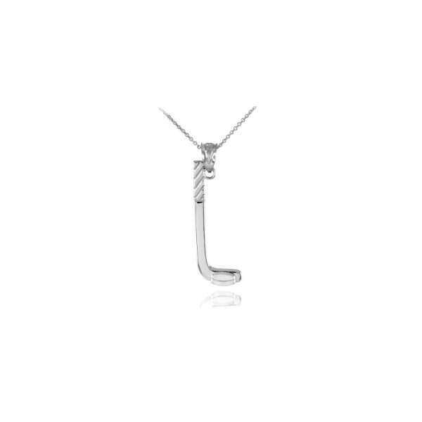 Men's Hockey Pendant Necklace in Sterling Silver