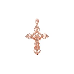 Men's Extra Large Cross Pendant Necklace in 9ct Rose Gold