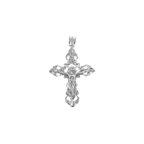 Extra Large Cross Pendant Necklace in Sterling Silver