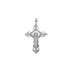 Cross Pendant Necklace in 9ct White Gold