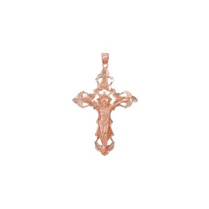 Men's Cross Pendant Necklace in 9ct Rose Gold