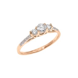 Diamond Three Stone Engagement Ring in 9ct Gold