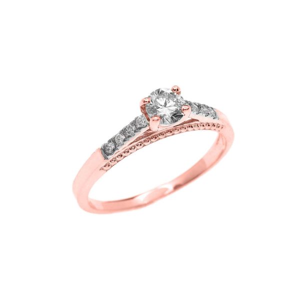 Diamond Simple Engagement Ring, 0.25 ct in 9ct Rose Gold