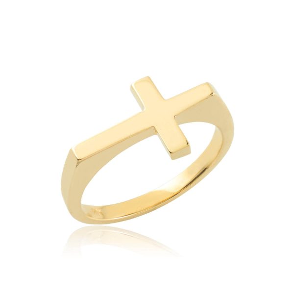 Statement Sideways Cross Ring in 9ct Gold