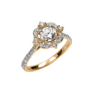 Diamond Ornate Halo Engagement Ring, 0.4 ct in 9ct Gold