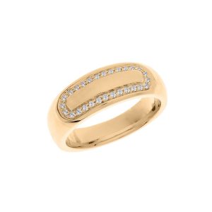 Men's CZ Accented Watchband Ring in 9ct Gold